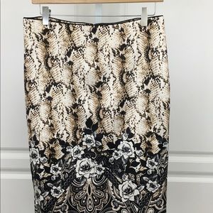 White House Black Market Snake Print Skirt